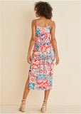 Cowl Neck Slip Dress Venetian Patchwork