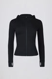 Soft Active Hooded Mid Layer Jacket in Black