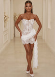 Its Complicated Drape Mini Dress White