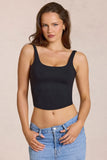 Modal Tie Back Top in Black