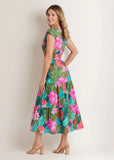 Smocked Waist Maxi Dress Tropic Bouquet