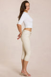 Mid Rise Capri Jeans in Ivory