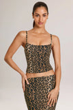 Modal Scoop Neck Tank Top in Leopard Print