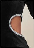 Velvet Cut Out Dress Jet Black