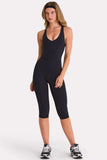 Soft Active Capri Jumpsuit in Black
