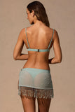Low Rise Mini Skirt in Seafoam Green