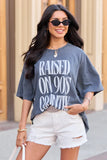 Raised On 90s Country Charcoal Oversized Graphic Tee