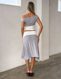 ALYSSA HI LO SKIRT GREY
