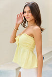 Yellow Strapless Bow Knot Top