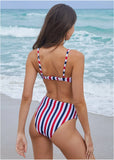 Antigua Twist Bikini Top Americana Stripe Large