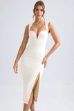 Sweetheart Neck Midaxi Dress in Ivory
