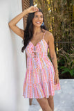 Beach Town Stroll Abstract Print Mini Dress
