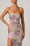Embellished Cut Out Fishtail Maxi Dress in Lilac