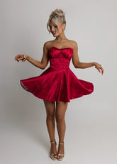 Heartstopper Strapless Mini Dress Red