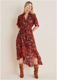 Floral High Low Maxi Autumn Petals