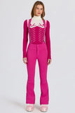 Waterproof High Rise Salopettes with Suspenders in Magenta Pink