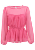 Sheer Beauty Blouse Hot Pink