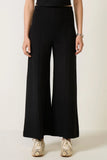 Cropped Ponte Knit Wide Leg Pant