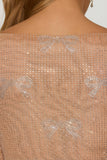 Embellished Bow Detail Top in Almond