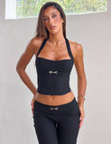 KITTIE BUCKLE TOP BLACK
