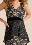 Tiered Lace Gown Black