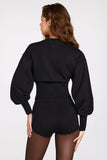 Knit Long Sleeve Cardigan in Black