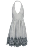 Embroidered Midi Dress Black Ecru