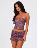 HOLLIS SKORT NEUTRAL FLORAL FLORAL LEOPARD