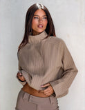 LENNEX JACKET TAN PINSTRIPE