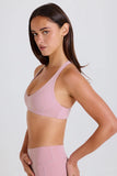 Crossback V Neck Sports Bra in Mauve