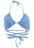 Ibiza Triangle Bikini Top Periwinkle Shine