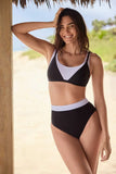 Drift Bra Black White Layered Solids