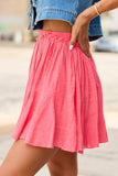 Emilia Coral Pleated Skort