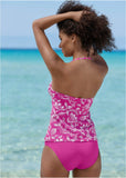 Triangle Halter Tankini Top Set Hot Field Floral