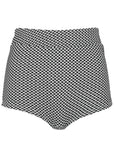 Retro Swim Bikini Short Black White