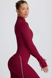 Soft Active Zip Up Jacket in Burgundy