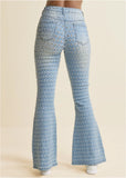 Laser Flare Leg Jeans Light Wash