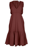 Fluted Satin Mini Dress Auburn
