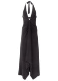 Plunging Knot Maxi Dress Jet Black