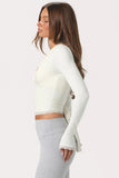 Soft Jersey Wrap Top in Coconut