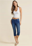 Cindy Capri Jeans Dark Wash