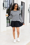 Libby Black Knit Fold Over Skort