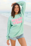 Beach Vibes Mint Graphic Sweatshirt