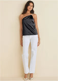 Shimmer One Shoulder Top Jet Black
