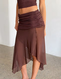 ZINNIA MIDI SKIRT CHOCOLATE
