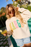Margs Multi Block Cream Graphic Sweatshirt