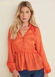High Low Blouse Orange