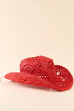 Americana Red Straw Cowboy Hat