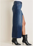 Denim Maxi Skirt Medium Wash