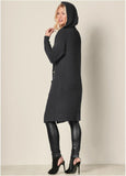 Grommet Detail Duster Black